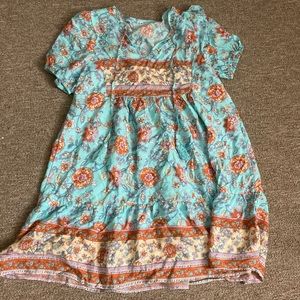 Natural life hippie boho sun dress